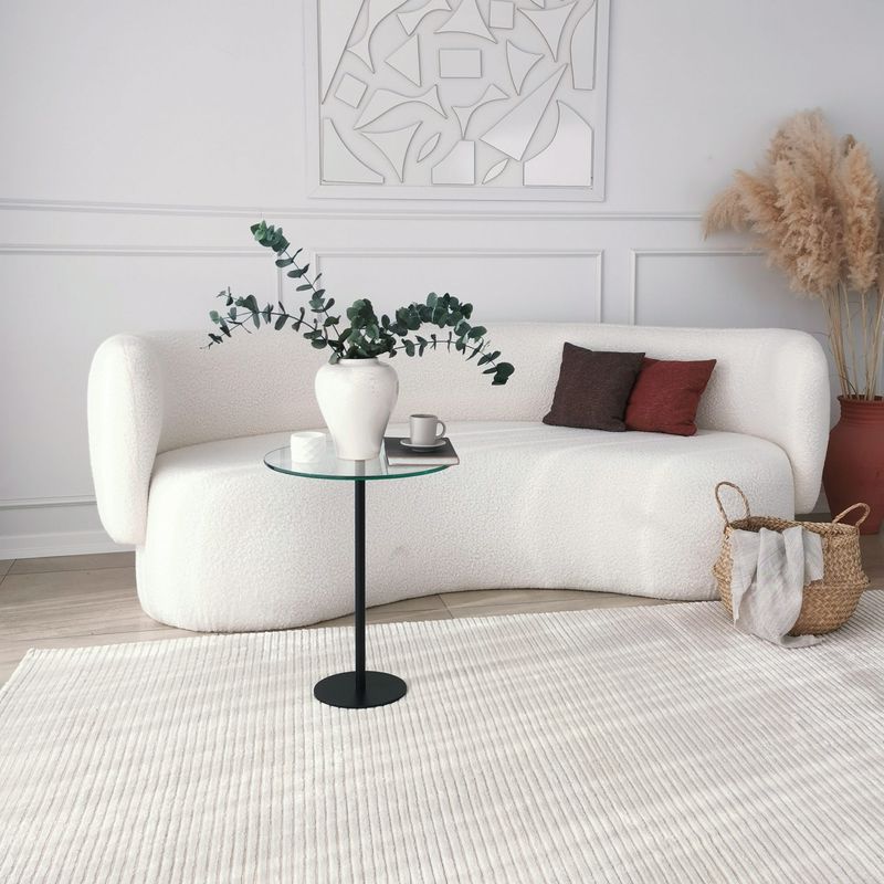 Casa si Gradina - Mobilier - Mese si birouri - Masute de cafea - Masuta de cafea, Hanah Home, sticla securizata, negru, 40x40x50 cm - Infinity.ro
