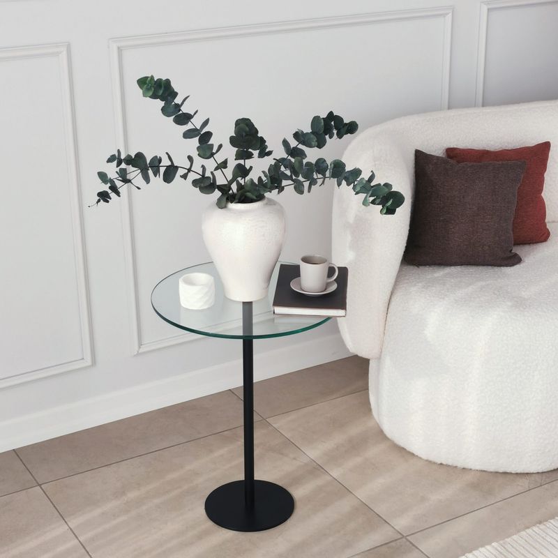 Casa si Gradina - Mobilier - Mese si birouri - Masute de cafea - Masuta de cafea, Hanah Home, sticla securizata, negru, 40x40x50 cm - Infinity.ro