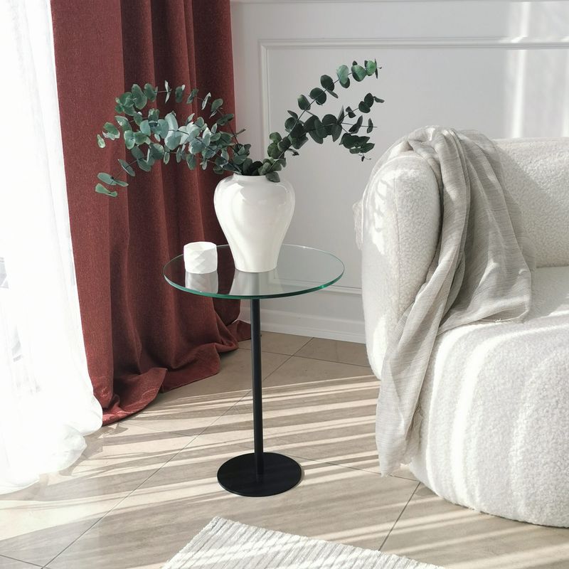 Casa si Gradina - Mobilier - Mese si birouri - Masute de cafea - Masuta de cafea, Hanah Home, sticla securizata, negru, 40x40x50 cm - Infinity.ro