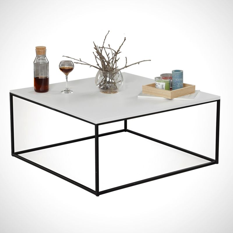 Casa si Gradina - Mobilier - Mese si birouri - Masute de cafea - Masuta de cafea, Hanah Home, pal melaminat, alb, 75x75x43 cm - Infinity.ro