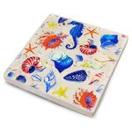 Casa si Gradina - Bucatarie si vesela - Accesorii bar - Suporturi bauturi - Suport pahare, Hermia, piatra naturala, multicolor, 10x10x1 cm, set 4 bucati, 366TYR1144 - Infinity.ro