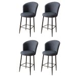 Casa si Gradina - Mobilier - Scaune si fotolii - Tabureti - Set taburete bar, Hanah Home, metal, antracit si negru, 46x40x107 cm, 4 piese - Infinity.ro
