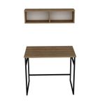 Casa si Gradina - Mobilier - Mese si birouri - Birouri - Birou de studiu, Hanah Home, pal melaminat, stejar si negru, 90x60x75 cm - Infinity.ro