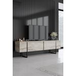 Casa si Gradina - Mobilier - Seturi de mobilier - Seturi living - Set mobilier living, Hanah Home, pal melaminat, travertin si negru, picioare metalice - Infinity.ro