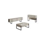 Casa si Gradina - Mobilier - Seturi de mobilier - Seturi living - Set mobilier living, Hanah Home, pal melaminat, travertin si negru, picioare metalice - Infinity.ro