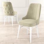 Casa si Gradina - Mobilier - Scaune si fotolii - Scaune - Set scaune, Hanah Home, metal, crem alb, 46x46x94 cm, 6 bucati - Infinity.ro