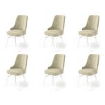 Casa si Gradina - Mobilier - Scaune si fotolii - Scaune - Set scaune, Hanah Home, metal, crem alb, 46x46x94 cm, 6 bucati - Infinity.ro