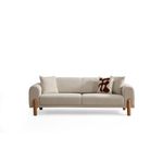Casa si Gradina - Mobilier - Canapele si coltare - Canapele - Canapea extensibila 3 locuri, Atelier Del Sofa, lemn de fag, crem, 228x88x75 cm - Infinity.ro