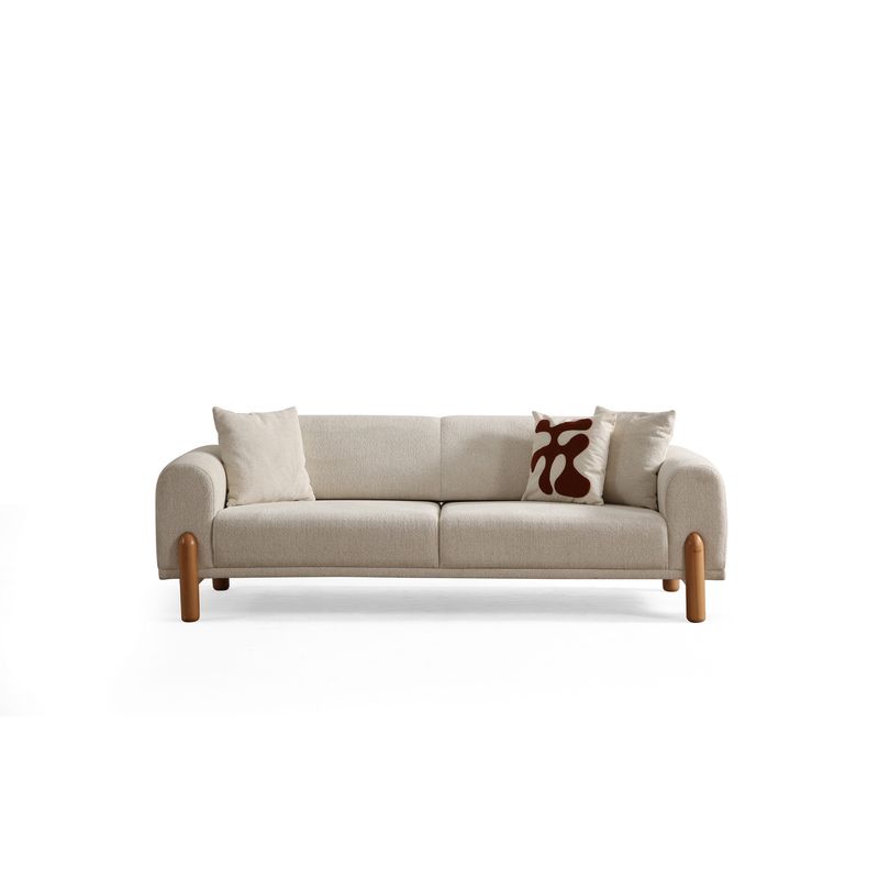 Casa si Gradina - Mobilier - Canapele si coltare - Canapele - Canapea extensibila 3 locuri, Atelier Del Sofa, lemn de fag, crem, 228x88x75 cm - Infinity.ro