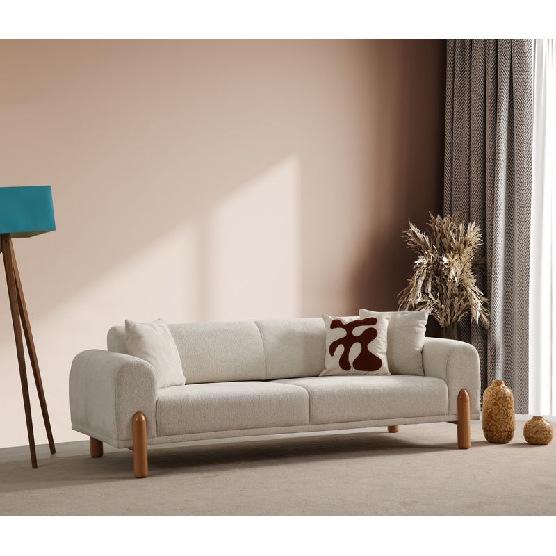 Casa si Gradina - Mobilier - Canapele si coltare - Canapele - Canapea extensibila 3 locuri, Atelier Del Sofa, lemn de fag, crem, 228x88x75 cm - Infinity.ro