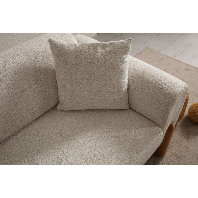 Casa si Gradina - Mobilier - Canapele si coltare - Canapele - Canapea extensibila 3 locuri, Atelier Del Sofa, lemn de fag, crem, 228x88x75 cm - Infinity.ro