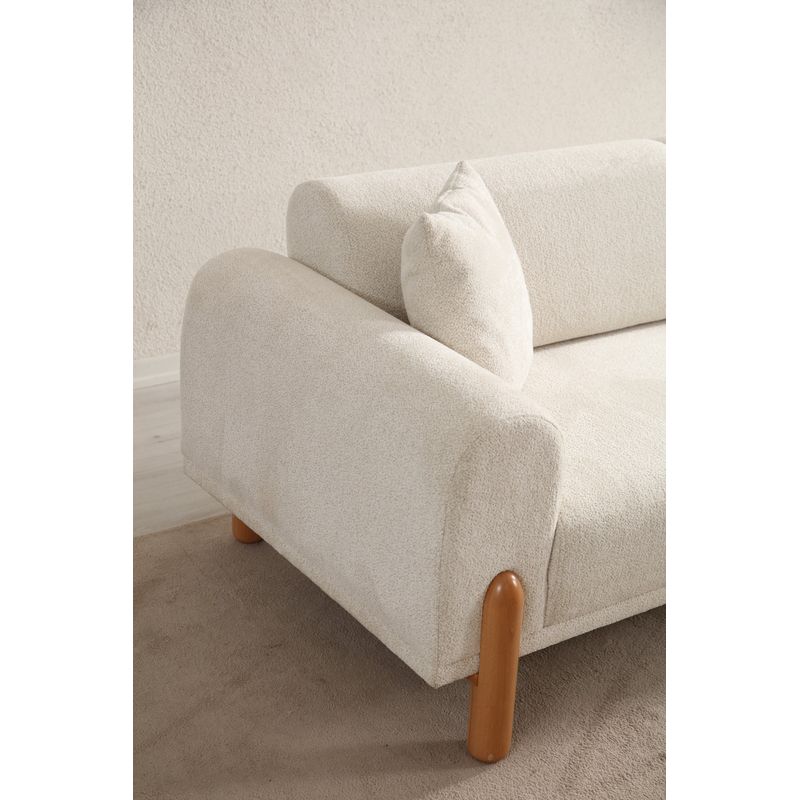 Casa si Gradina - Mobilier - Canapele si coltare - Canapele - Canapea extensibila 3 locuri, Atelier Del Sofa, lemn de fag, crem, 228x88x75 cm - Infinity.ro