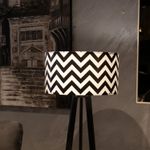 Casa si Gradina - Corpuri si surse de iluminat - Veioze si lampi - Lampadare - Lampadar, Opviq, pvc, picioare mdf, negru alb, 21x38 cm, inaltime 120 cm - Infinity.ro