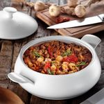 Casa si Gradina - Bucatarie si vesela - Vase pentru gatit - Oale si cratite - Oala, Hermia, portelan rezistent la foc, alb, 3.6 l - Infinity.ro