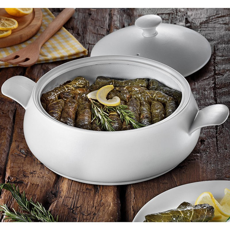 Casa si Gradina - Bucatarie si vesela - Vase pentru gatit - Oale si cratite - Oala, Hermia, portelan rezistent la foc, alb, 3.6 l - Infinity.ro