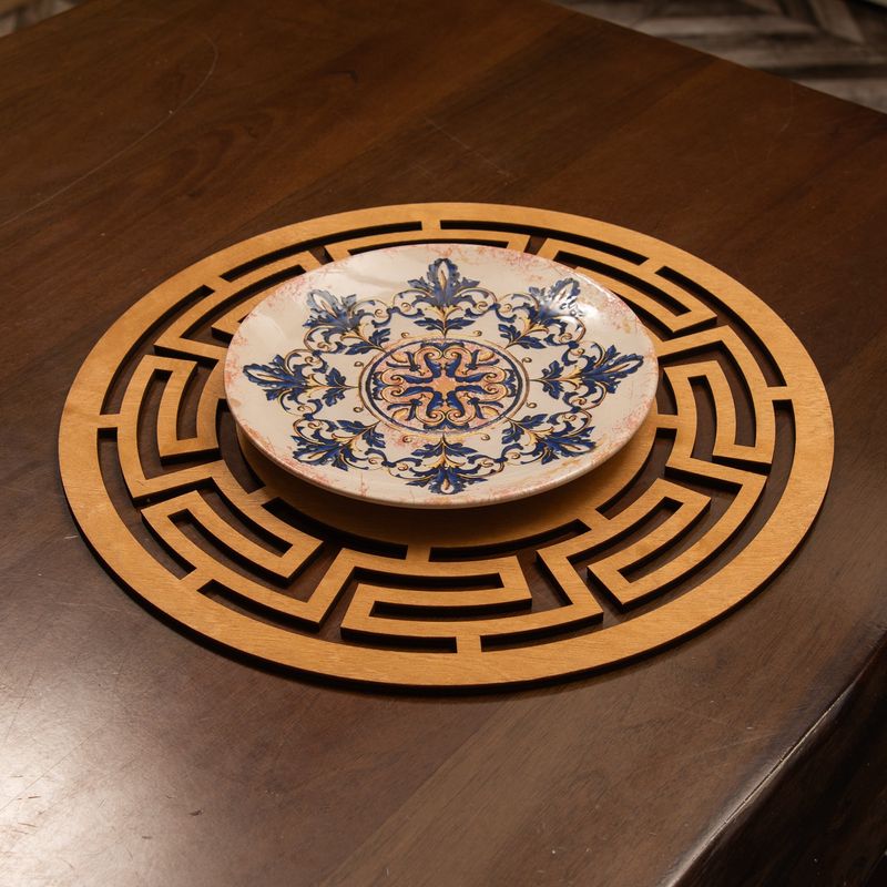 Casa si Gradina - Textile si covoare - Textile bucatarie - Servete si naproane - Set covorase de masa, Hermia, lemn, miere, 36x36 cm, 4 bucati, 790PYN1113 - Infinity.ro