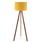 Casa si Gradina - Corpuri si surse de iluminat - Veioze si lampi - Lampadare - Lampadar, Opviq, mdf si pvc textil, galben maro, 38x140 cm - Infinity.ro