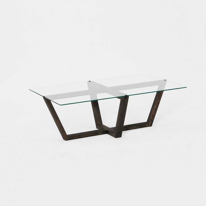 Casa si Gradina - Mobilier - Mese si birouri - Masute de cafea - Masuta de cafea, Hanah Home, sticla calita, cadru lemn masiv de pin, antracit, 105x65x35 cm - Infinity.ro