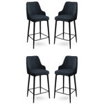Casa si Gradina - Mobilier - Scaune si fotolii - Scaune - Set scaune de bar, Hanah Home, metal, antracit si negru, 45x43x105 cm - Infinity.ro