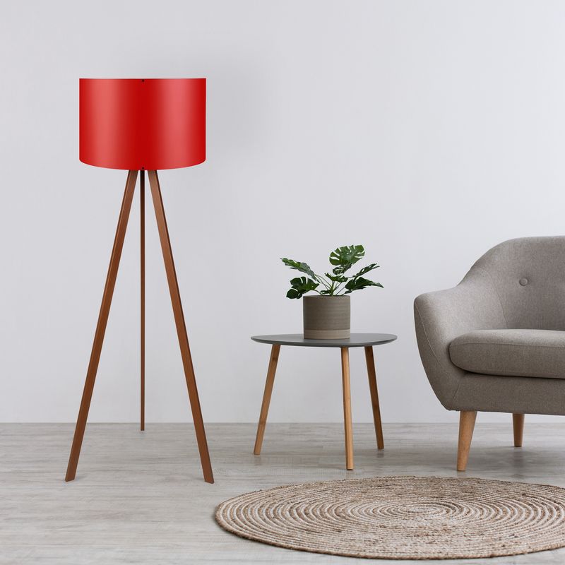 Casa si Gradina - Corpuri si surse de iluminat - Veioze si lampi - Lampadare - Lampadar, Opviq, mdf si pvc, rosu si maro, 38x140 cm, 780SGN2464 - Infinity.ro