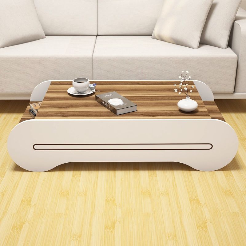 Casa si Gradina - Mobilier - Mese si birouri - Masute de cafea - Masuta de cafea, Hanah Home, pal melaminat, nuc si alb, 120x63.6x30 cm - Infinity.ro