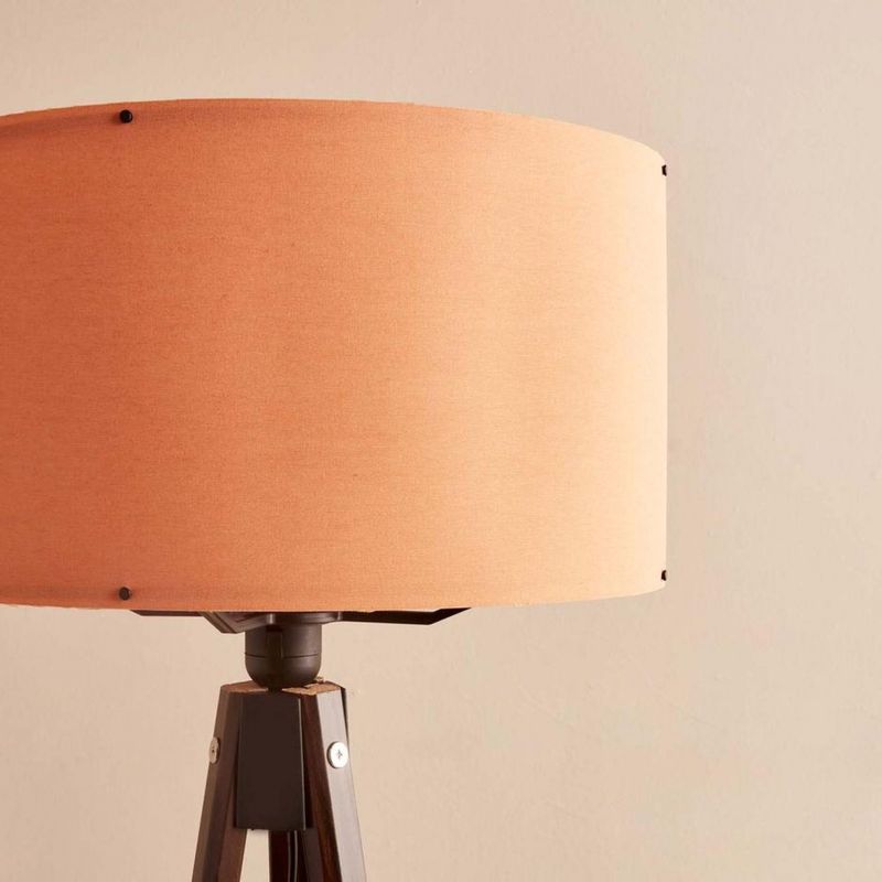 Casa si Gradina - Corpuri si surse de iluminat - Veioze si lampi - Lampadare - Lampadar, Opviq, material textil si lemn, portocaliu maro, 140 cm - Infinity.ro