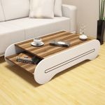 Casa si Gradina - Mobilier - Mese si birouri - Masute de cafea - Masuta de cafea, Hanah Home, pal melaminat, nuc si alb, 120x63.6x30 cm - Infinity.ro