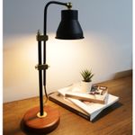 Casa si Gradina - Corpuri si surse de iluminat - Veioze si lampi - Veioze - Veioza, Opviq, metal, negru, baza din lemn, 12x12x50 cm - Infinity.ro