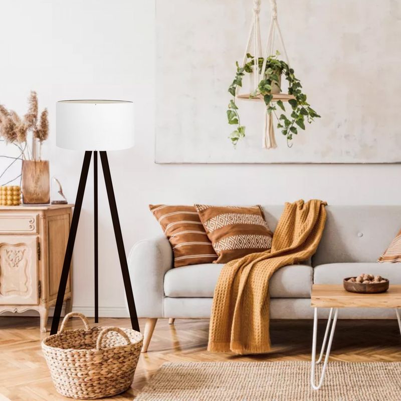 Casa si Gradina - Corpuri si surse de iluminat - Veioze si lampi - Lampadare - Lampadar, Opviq, pvc, alb, picioare mdf, 140 cm - Infinity.ro