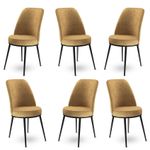 Casa si Gradina - Mobilier - Scaune si fotolii - Scaune - Set scaune, Hanah Home, metal, cappuccino si negru, 45x42x89 cm, 6 bucati - Infinity.ro