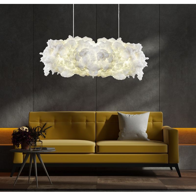 Casa si Gradina - Corpuri si surse de iluminat - Lustre si pendule - Lustra, Opviq, bumbac, alb, 90x45x80 cm - Infinity.ro