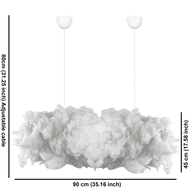 Casa si Gradina - Corpuri si surse de iluminat - Lustre si pendule - Lustra, Opviq, bumbac, alb, 90x45x80 cm - Infinity.ro
