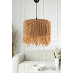 Casa si Gradina - Corpuri si surse de iluminat - Lustre si pendule - Lustra, Opviq, plastic si iuta, stejar, diametru 40 cm, inaltime reglabila 30-85 cm - Infinity.ro