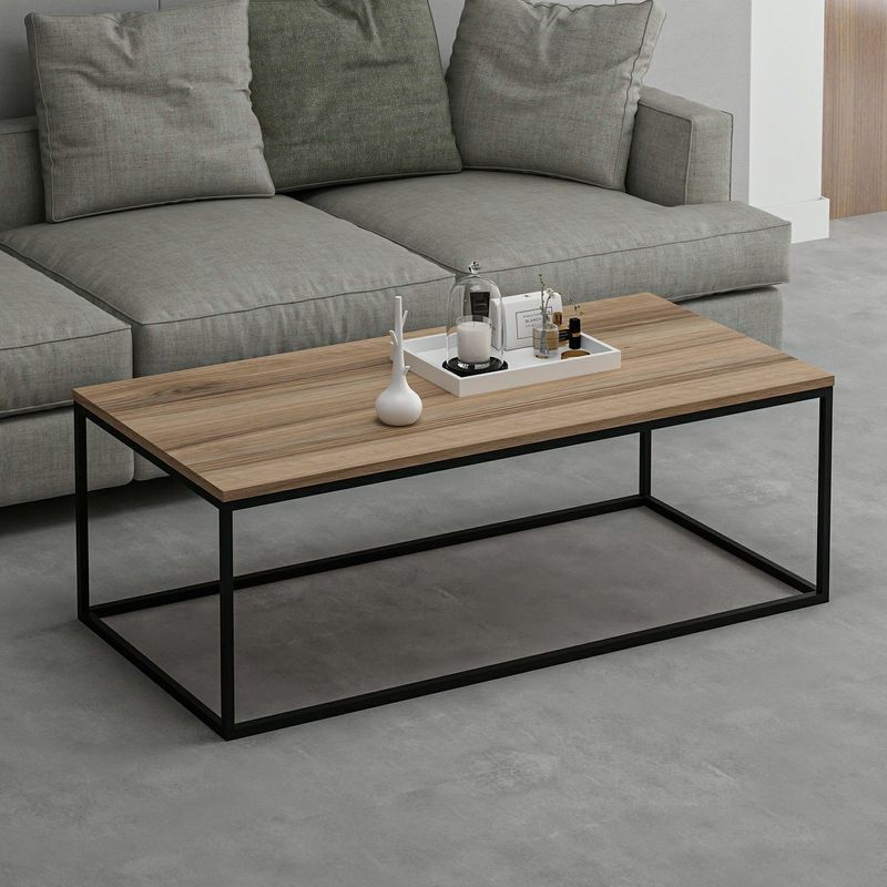 Casa si Gradina - Mobilier - Mese si birouri - Masute de cafea - Masa de cafea, Hanah Home, panou de particule acoperit cu melamina, nuc, 120x60x42 cm - Infinity.ro