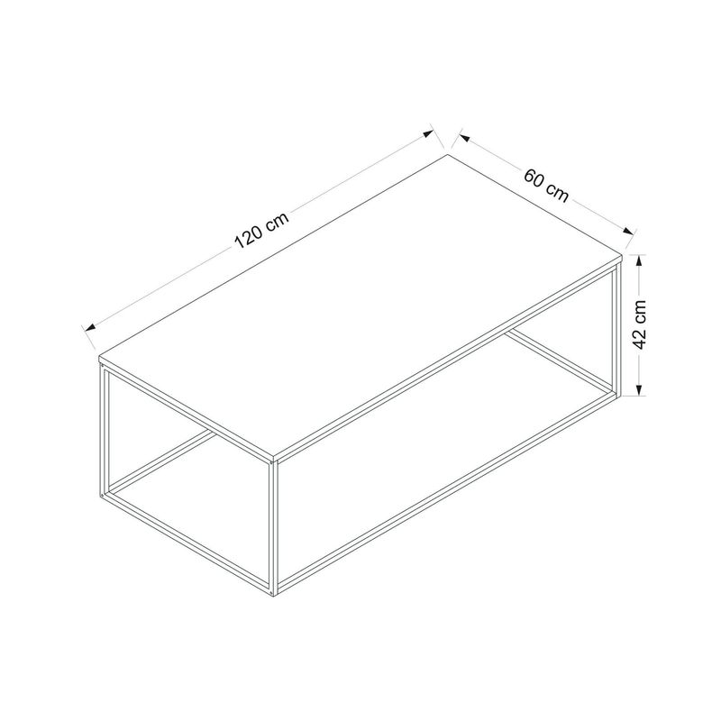 Casa si Gradina - Mobilier - Mese si birouri - Masute de cafea - Masa de cafea, Hanah Home, panou de particule acoperit cu melamina, nuc, 120x60x42 cm - Infinity.ro