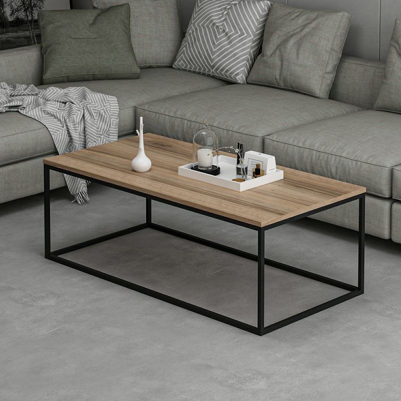Casa si Gradina - Mobilier - Mese si birouri - Masute de cafea - Masa de cafea, Hanah Home, panou de particule acoperit cu melamina, nuc, 120x60x42 cm - Infinity.ro