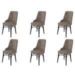 Casa si Gradina - Mobilier - Scaune si fotolii - Scaune - Set scaune, Hanah Home, metal, cappuccino si negru, 46x46x94 cm, 6 piese - Infinity.ro