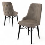 Casa si Gradina - Mobilier - Scaune si fotolii - Scaune - Set scaune, Hanah Home, metal, cappuccino si negru, 46x46x94 cm, 6 piese - Infinity.ro