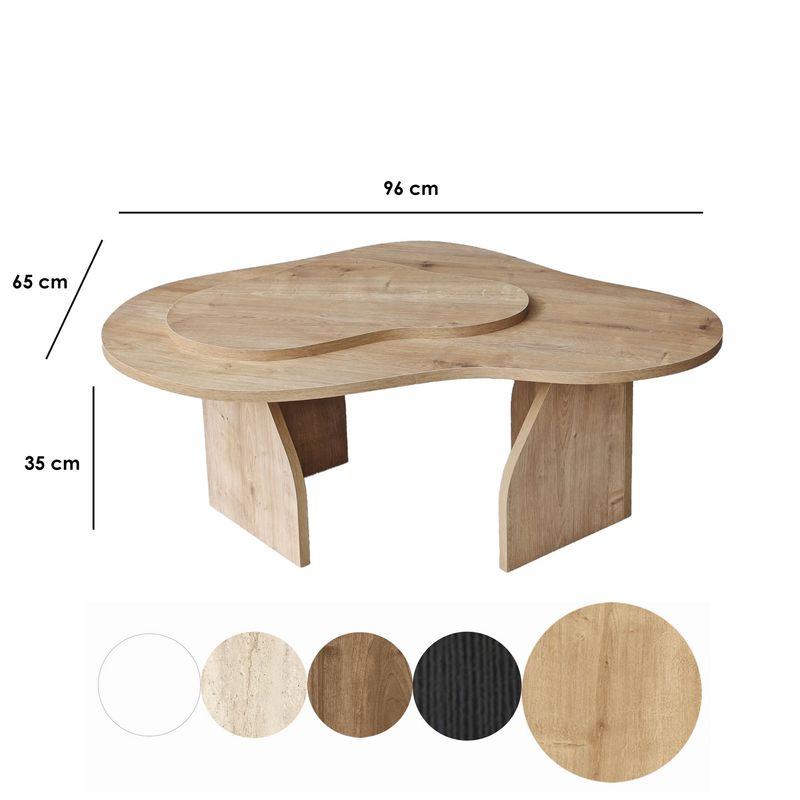 Casa si Gradina - Mobilier - Mese si birouri - Masute de cafea - Masuta de cafea, Hanah Home, pal melaminat, stejar sapphire, 105x65x35 cm - Infinity.ro
