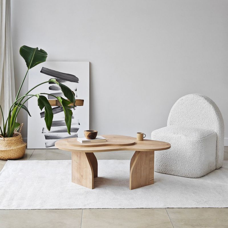 Casa si Gradina - Mobilier - Mese si birouri - Masute de cafea - Masuta de cafea, Hanah Home, pal melaminat, stejar sapphire, 105x65x35 cm - Infinity.ro