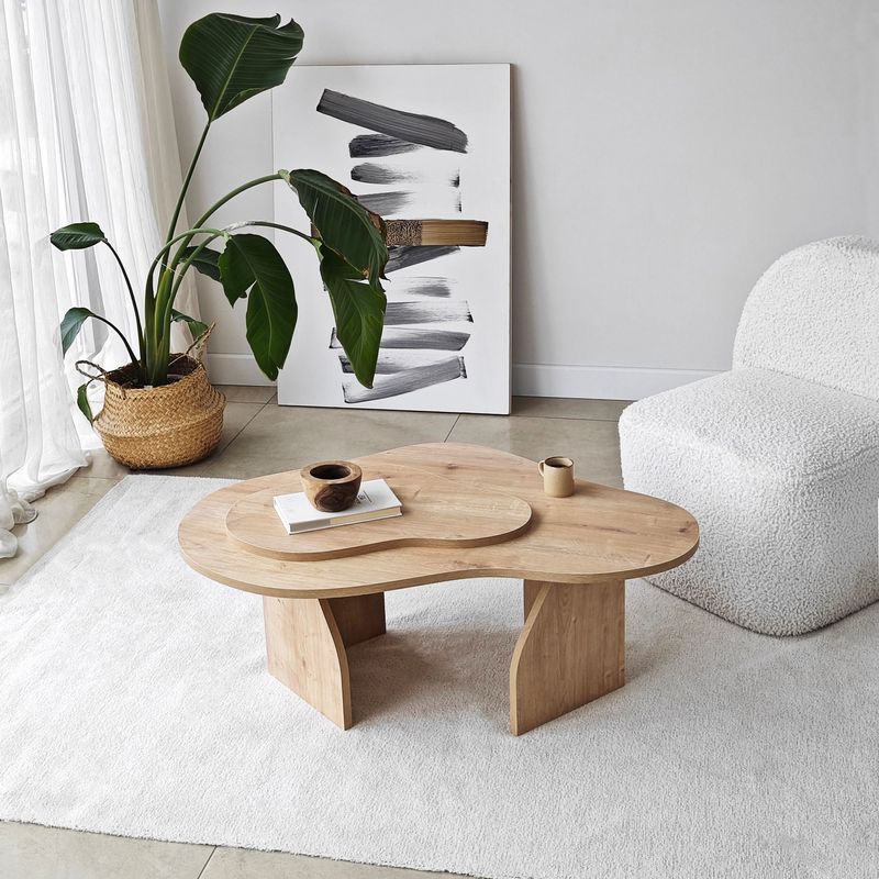 Casa si Gradina - Mobilier - Mese si birouri - Masute de cafea - Masuta de cafea, Hanah Home, pal melaminat, stejar sapphire, 105x65x35 cm - Infinity.ro