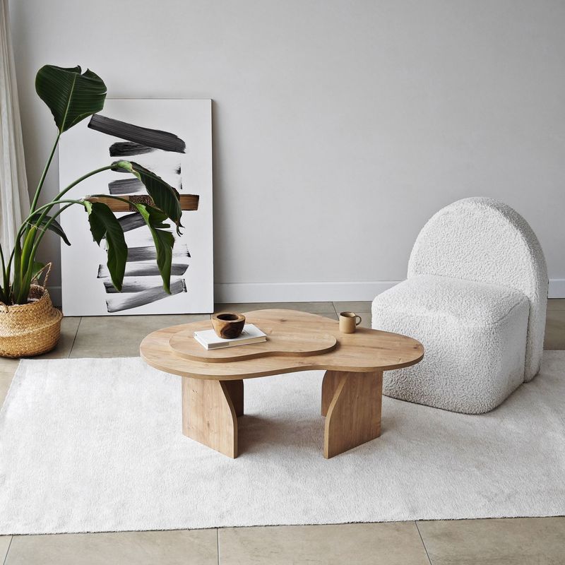 Casa si Gradina - Mobilier - Mese si birouri - Masute de cafea - Masuta de cafea, Hanah Home, pal melaminat, stejar sapphire, 105x65x35 cm - Infinity.ro