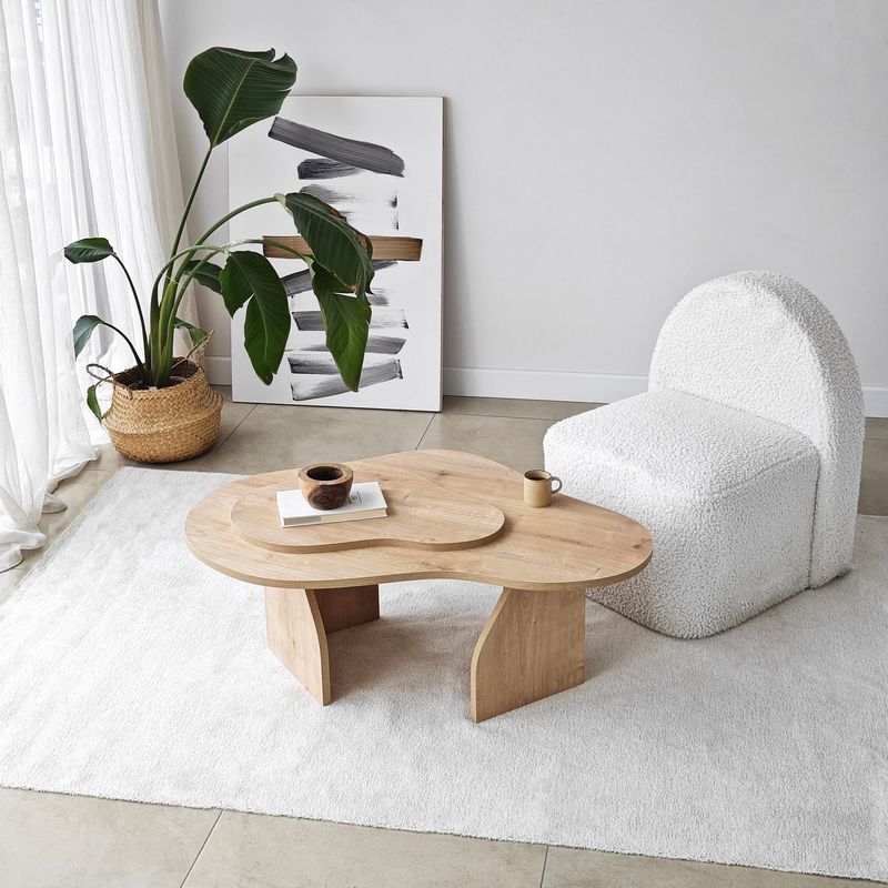 Casa si Gradina - Mobilier - Mese si birouri - Masute de cafea - Masuta de cafea, Hanah Home, pal melaminat, stejar sapphire, 105x65x35 cm - Infinity.ro
