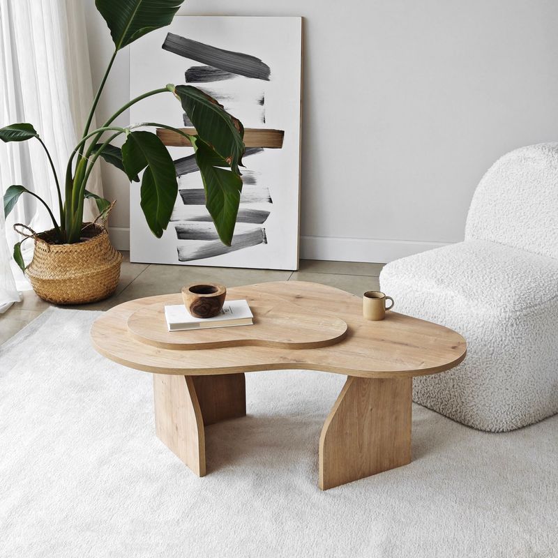Casa si Gradina - Mobilier - Mese si birouri - Masute de cafea - Masuta de cafea, Hanah Home, pal melaminat, stejar sapphire, 105x65x35 cm - Infinity.ro