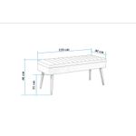 Casa si Gradina - Mobilier - Canapele si coltare - Banchete - Banca, Hanah Home, pal melaminat, nuc si albastru inchis, 110x40x46 cm - Infinity.ro