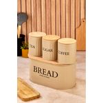 Casa si Gradina - Bucatarie si vesela - Organizare si depozitare bucatarie - Cutii alimentare - Set cutii depozitare, Hermia, metal, maro, capac din lemn, 4 piese - Infinity.ro
