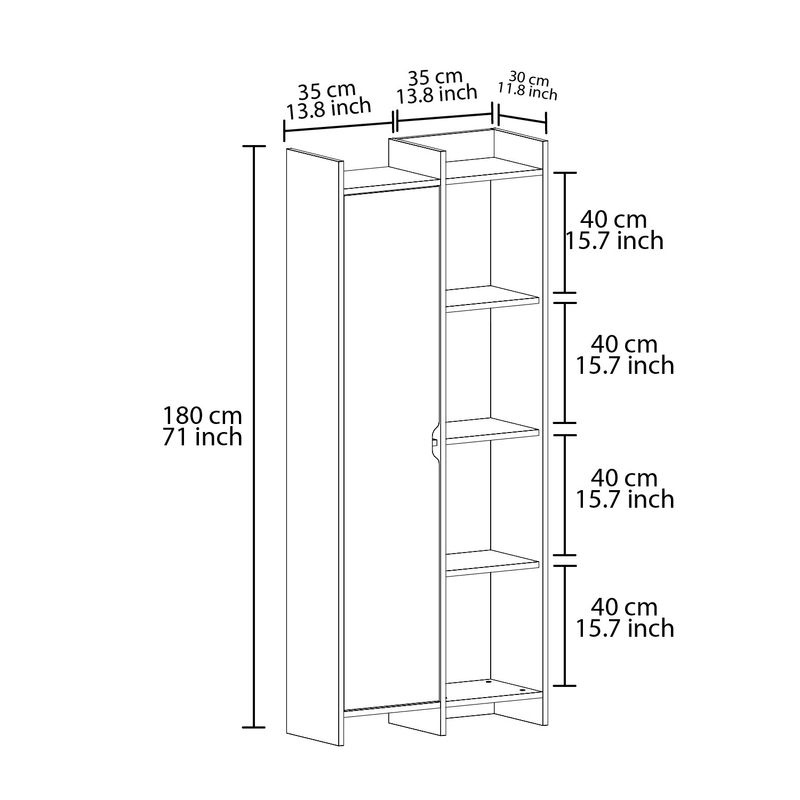 Casa si Gradina - Mobilier - Biblioteci si rafturi - Biblioteci - Biblioteca, Hanah Home, pal melaminat, alb, 70x30x180 cm - Infinity.ro