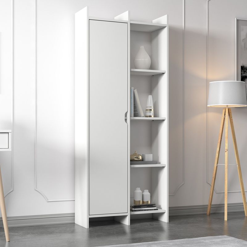 Casa si Gradina - Mobilier - Biblioteci si rafturi - Biblioteci - Biblioteca, Hanah Home, pal melaminat, alb, 70x30x180 cm - Infinity.ro