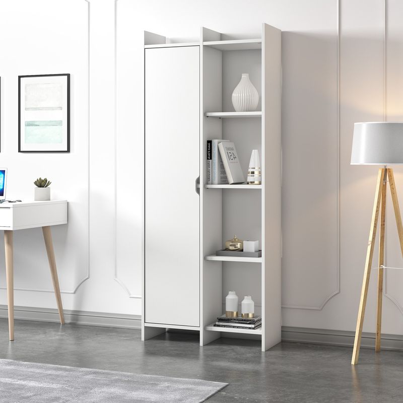 Casa si Gradina - Mobilier - Biblioteci si rafturi - Biblioteci - Biblioteca, Hanah Home, pal melaminat, alb, 70x30x180 cm - Infinity.ro