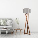 Casa si Gradina - Corpuri si surse de iluminat - Veioze si lampi - Lampadare - Lampadar, Opviq, lemn, maro gri, 150 cm - Infinity.ro